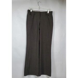 Express Design Studio Pants Womens Size 4 Charcoal Grey Pinstripe Wide Leg